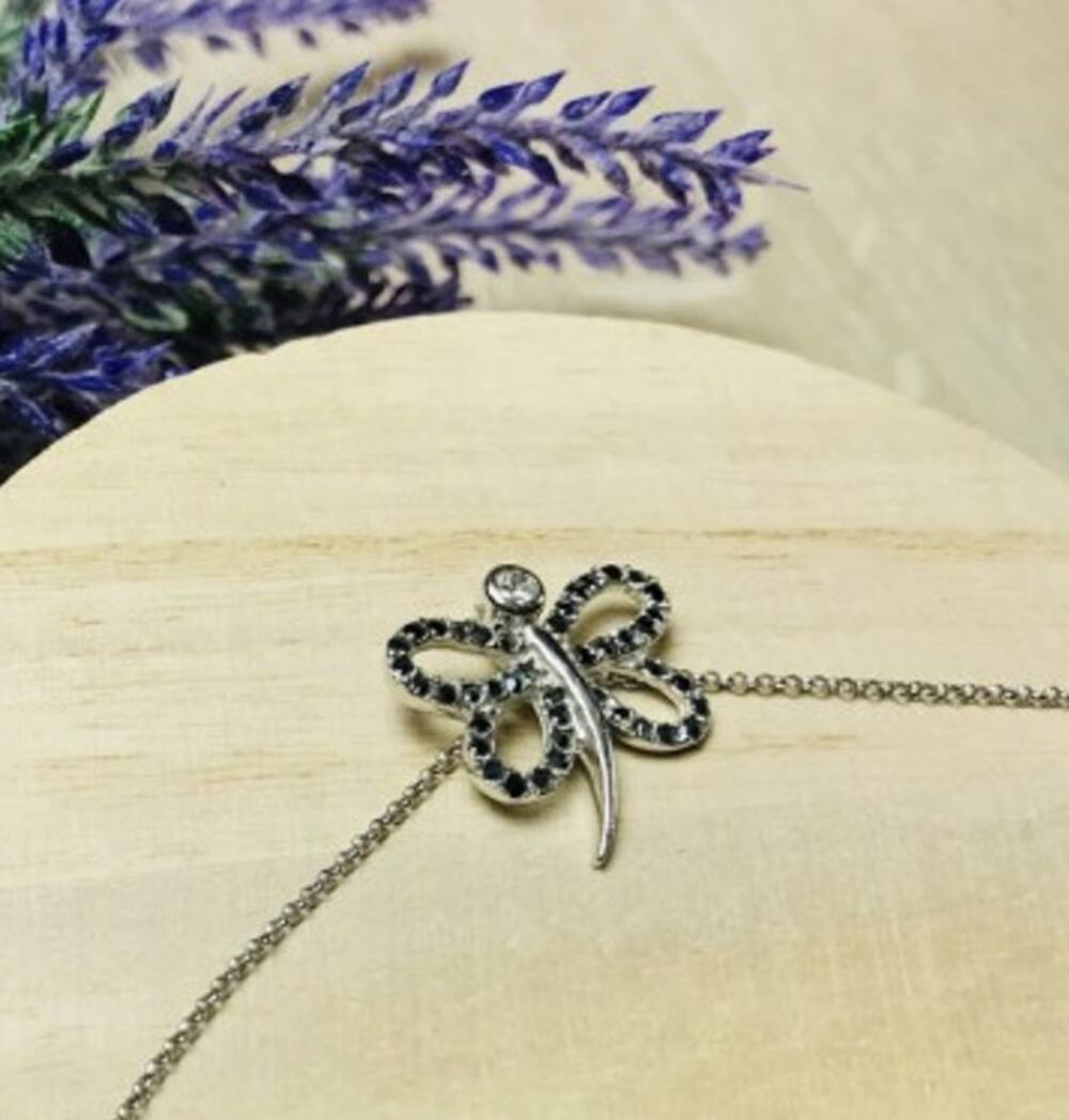925 Sterling Silver Spinel Butterfly Chain With Pendant